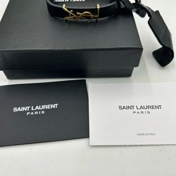 Women's Saint Laurent OPYUM YSL leather bracelet made in Italy - Picture 11 of 11